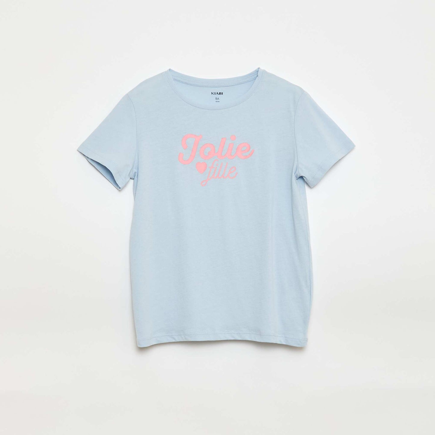 Short-Sleeved Printed Message T-Shirt BLUE