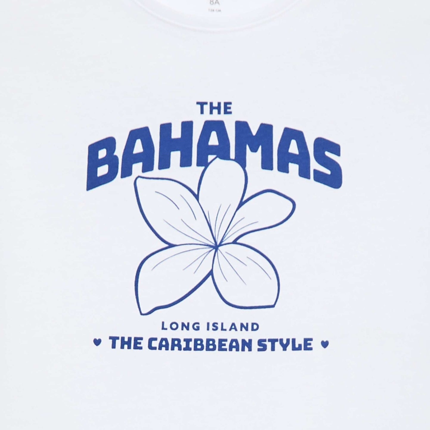Short-sleeved T-shirt with printed message BLUE