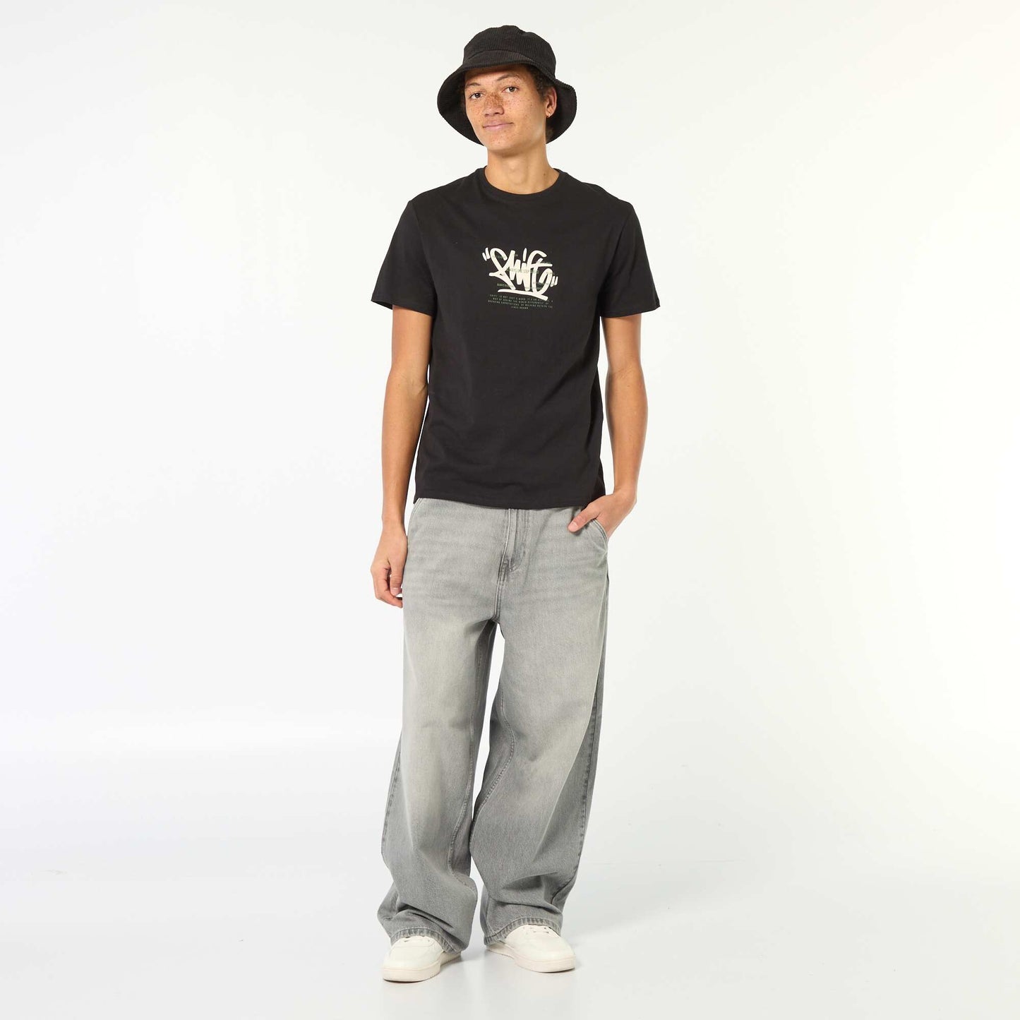 Printed Cotton T-Shirt BLACK