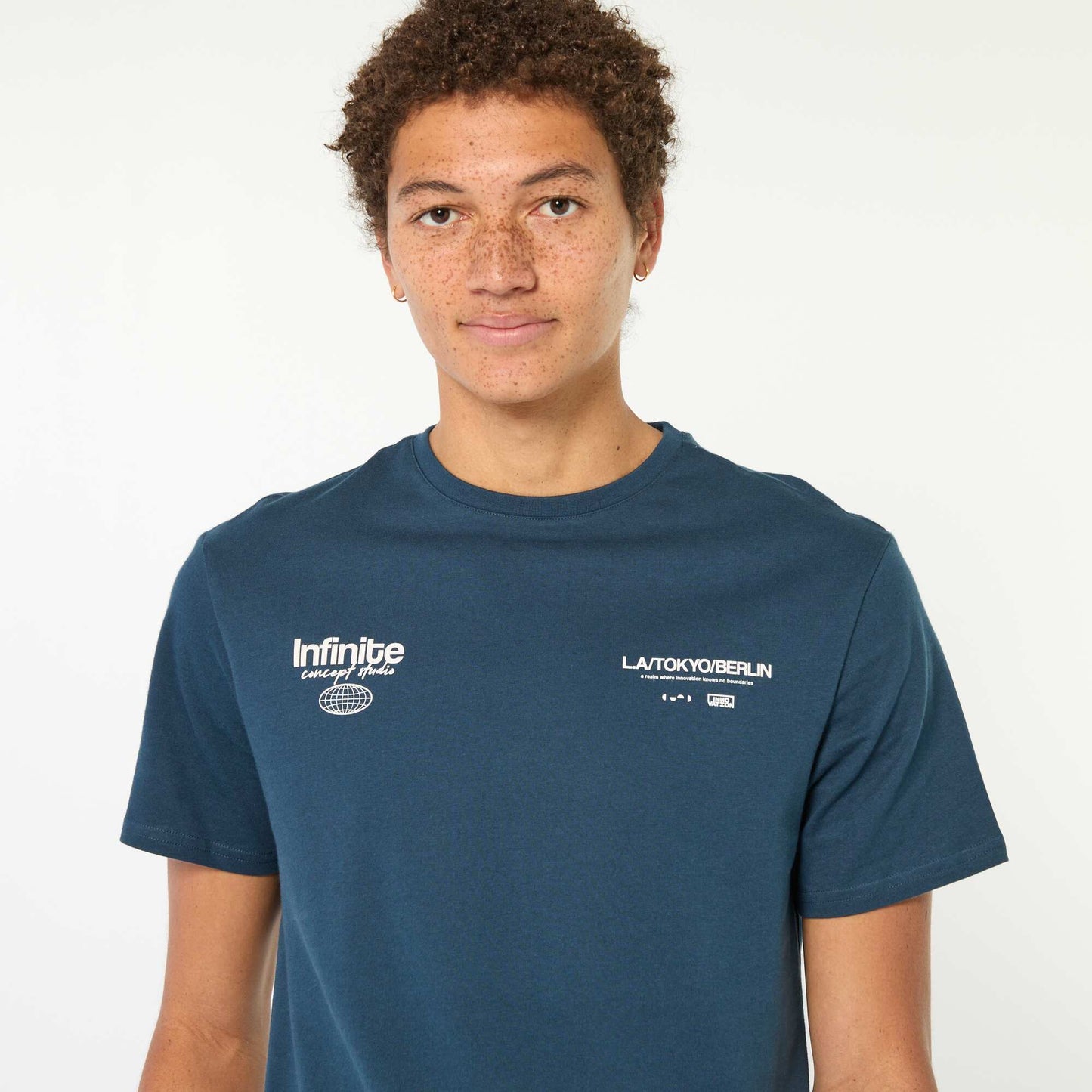 Printed Cotton T-Shirt BLUE
