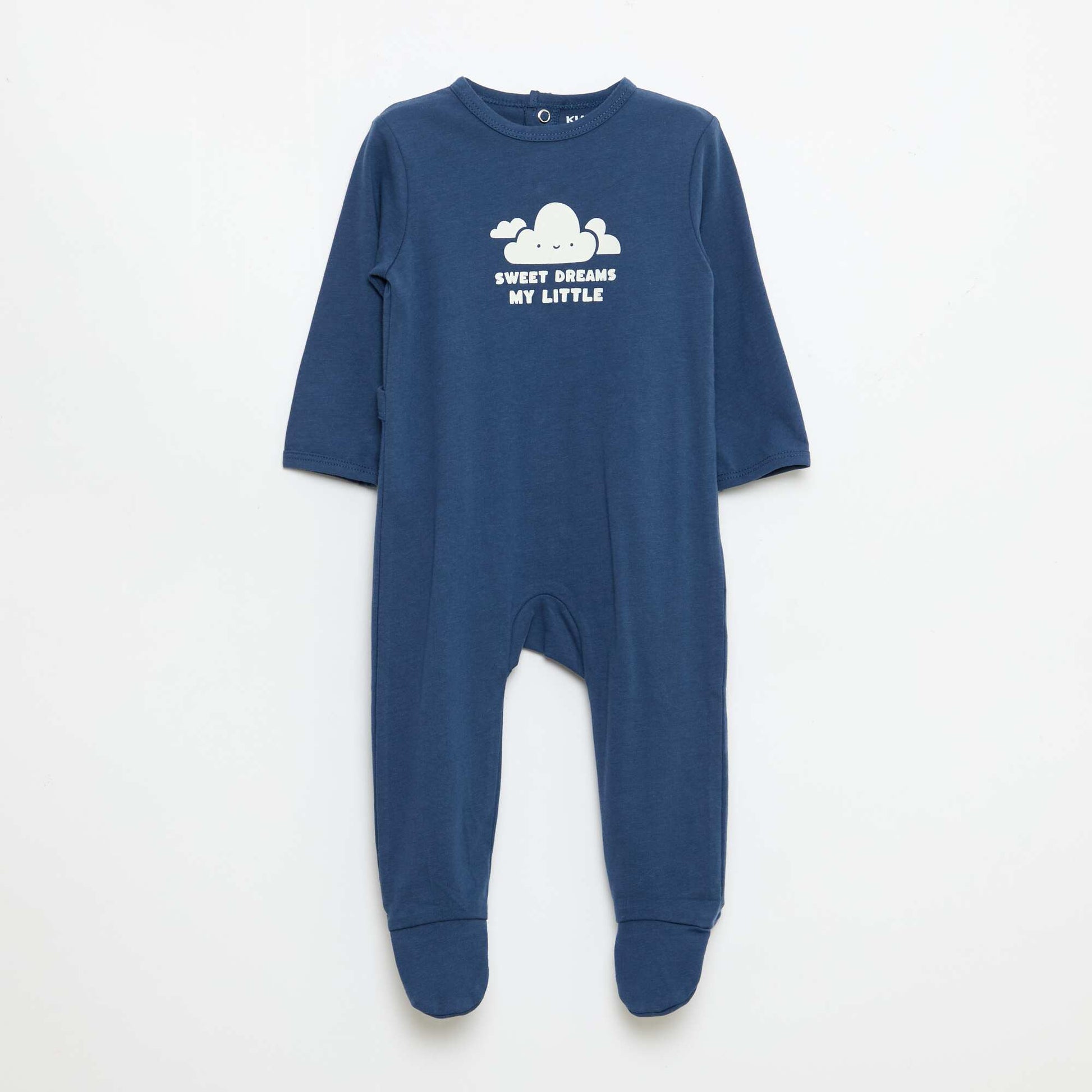 Long-Sleeved Footed Pajamas BLUE