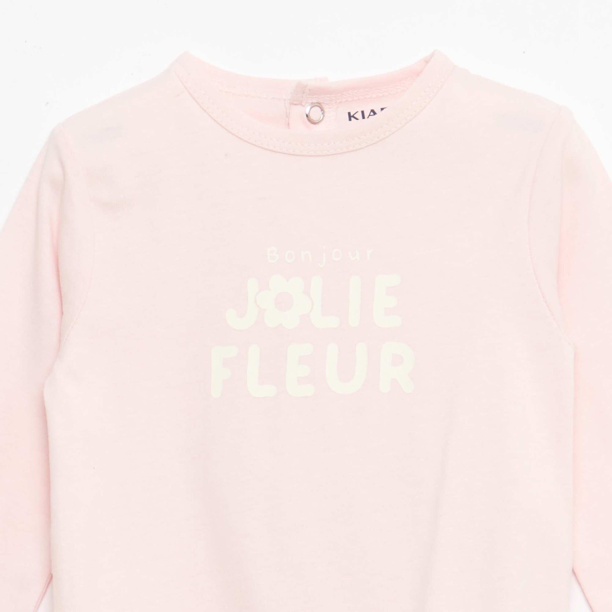 Long-Sleeved Footed Pajamas PINK