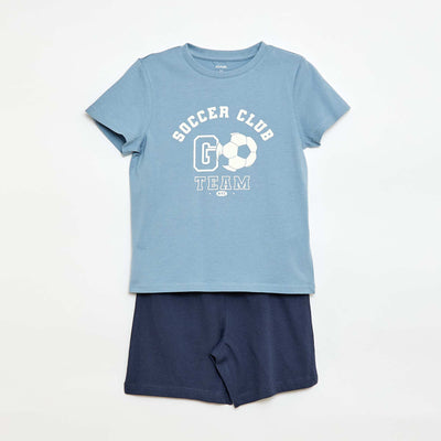 2-Piece Short & T-Shirt Pajama Set BLUE
