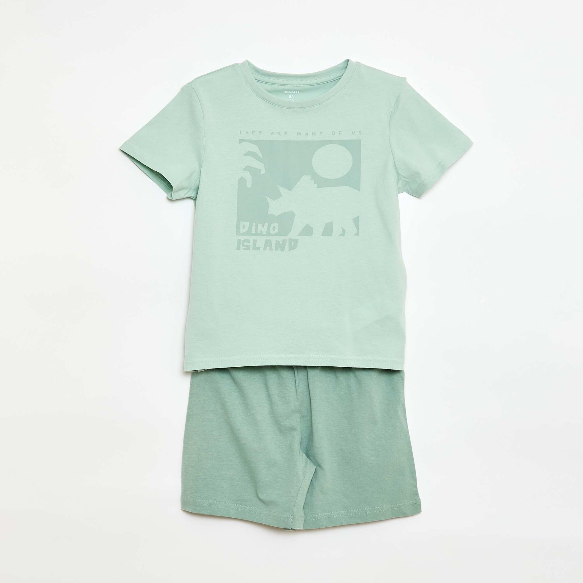 2-Piece Pajama Set: Shorts + T-Shirt GREEN