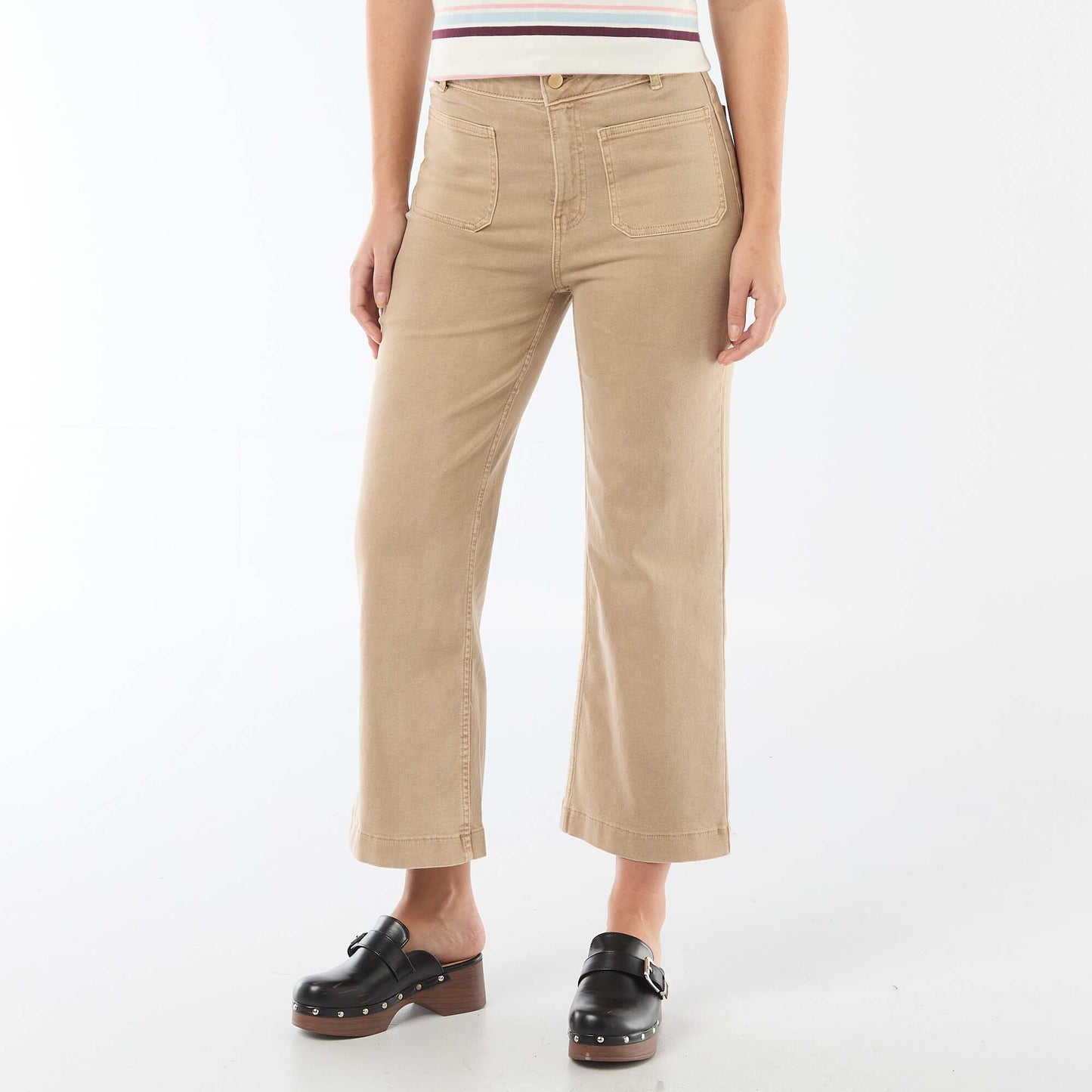 Colorful Wide Leg Pants BEIGE