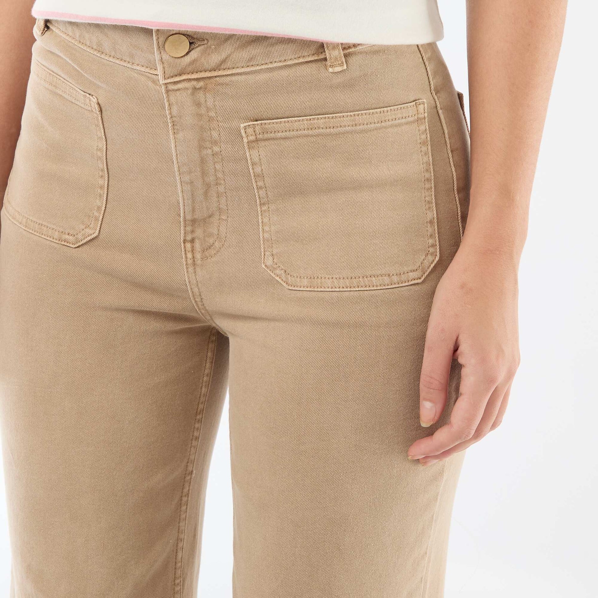 Colorful Wide Leg Pants BEIGE