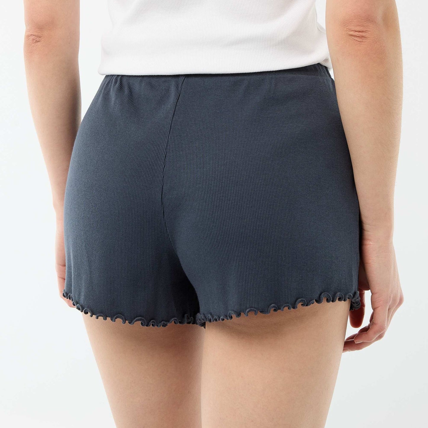 Plain Cotton Pajama Shorts BLUE