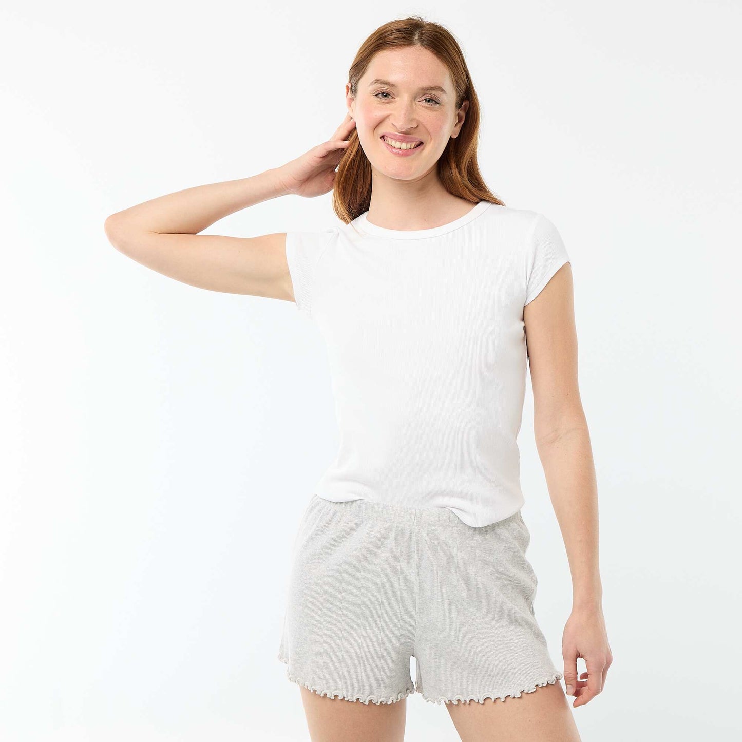 Plain Cotton Pajama Shorts GREY