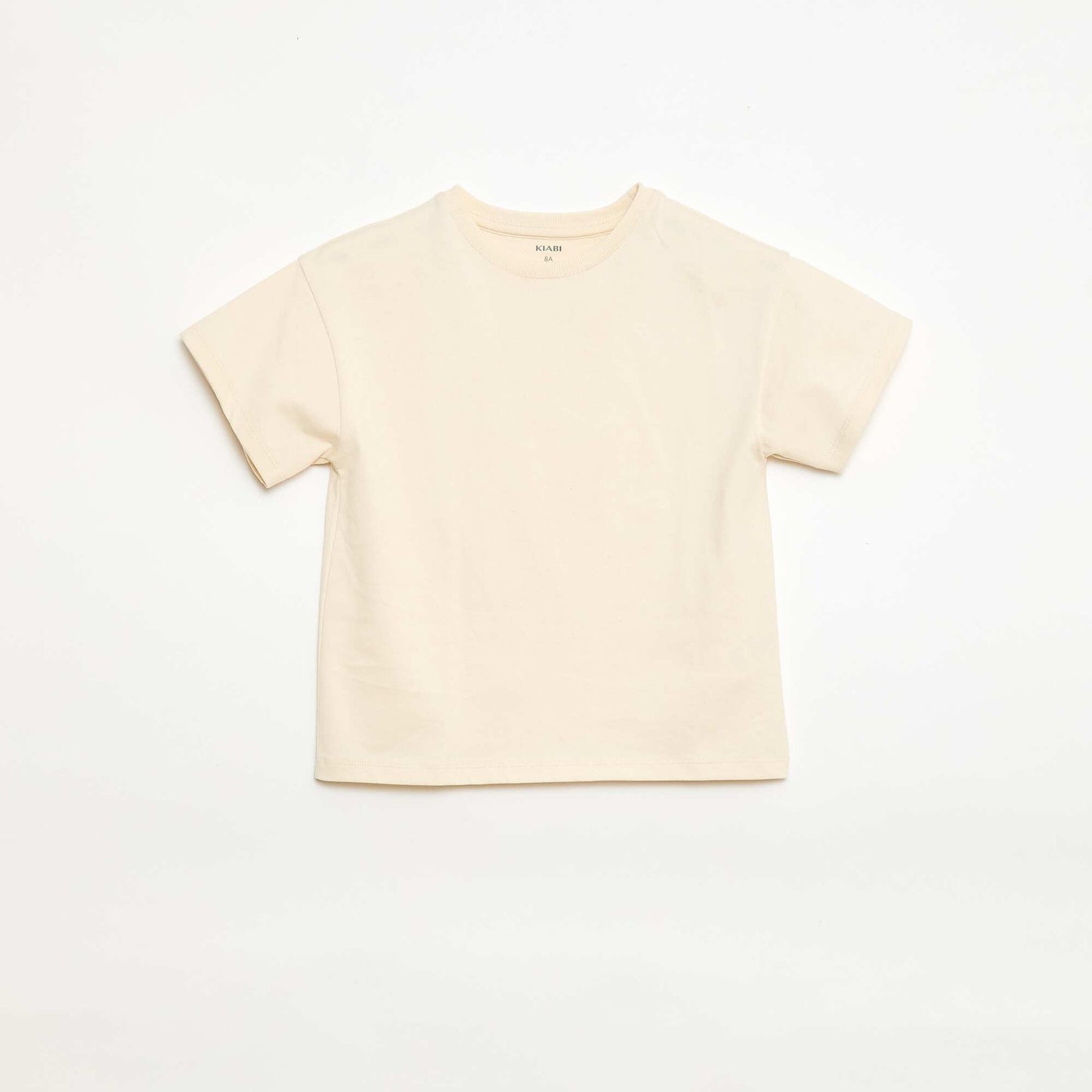 Short-sleeved jersey knit T-shirt BEIGE