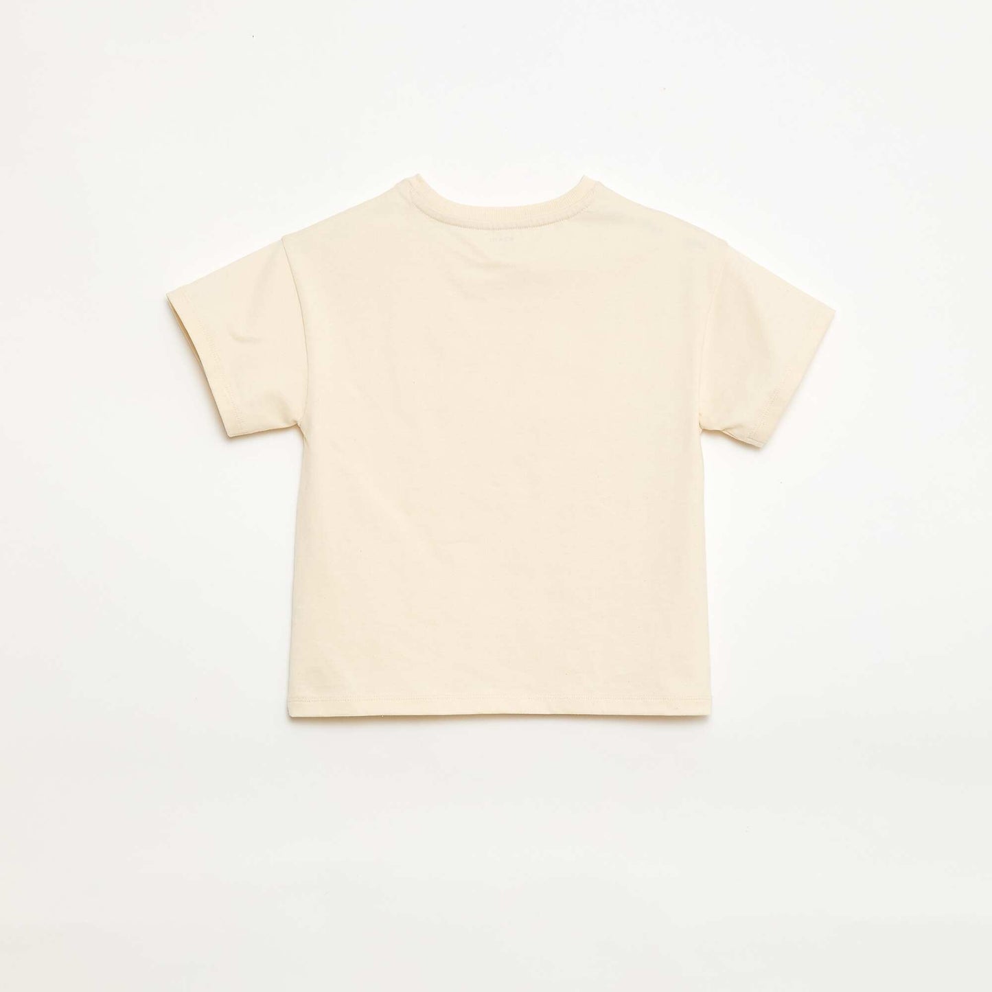 Short-sleeved jersey knit T-shirt BEIGE
