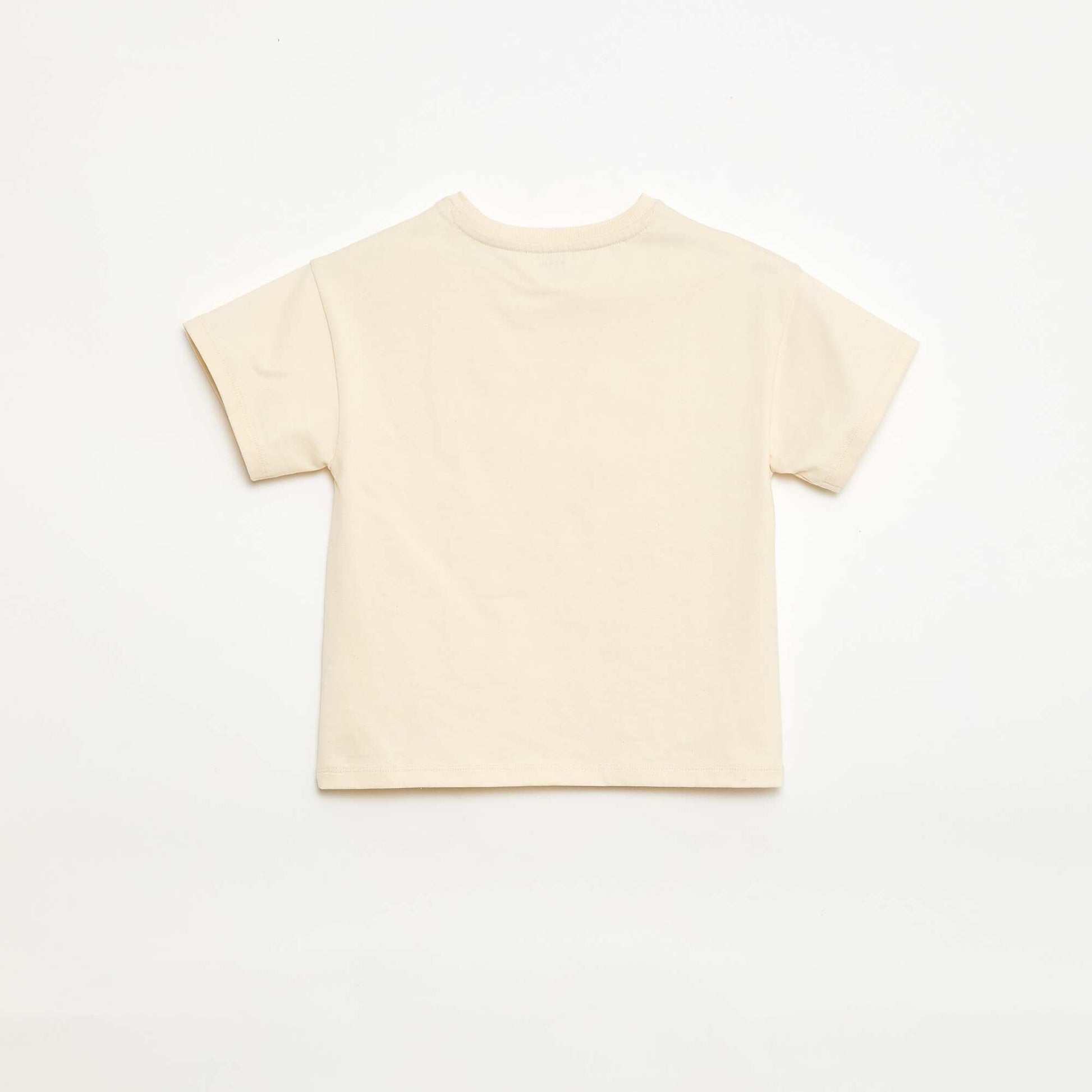 Short-sleeved jersey knit T-shirt BEIGE