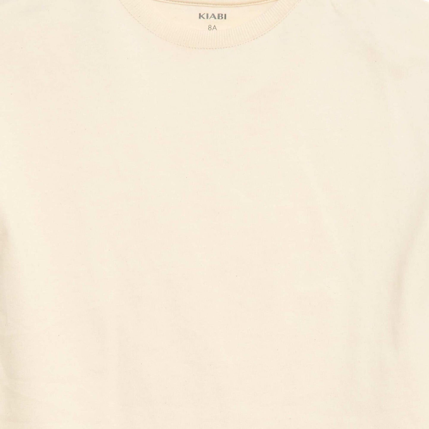 Short-sleeved jersey knit T-shirt BEIGE