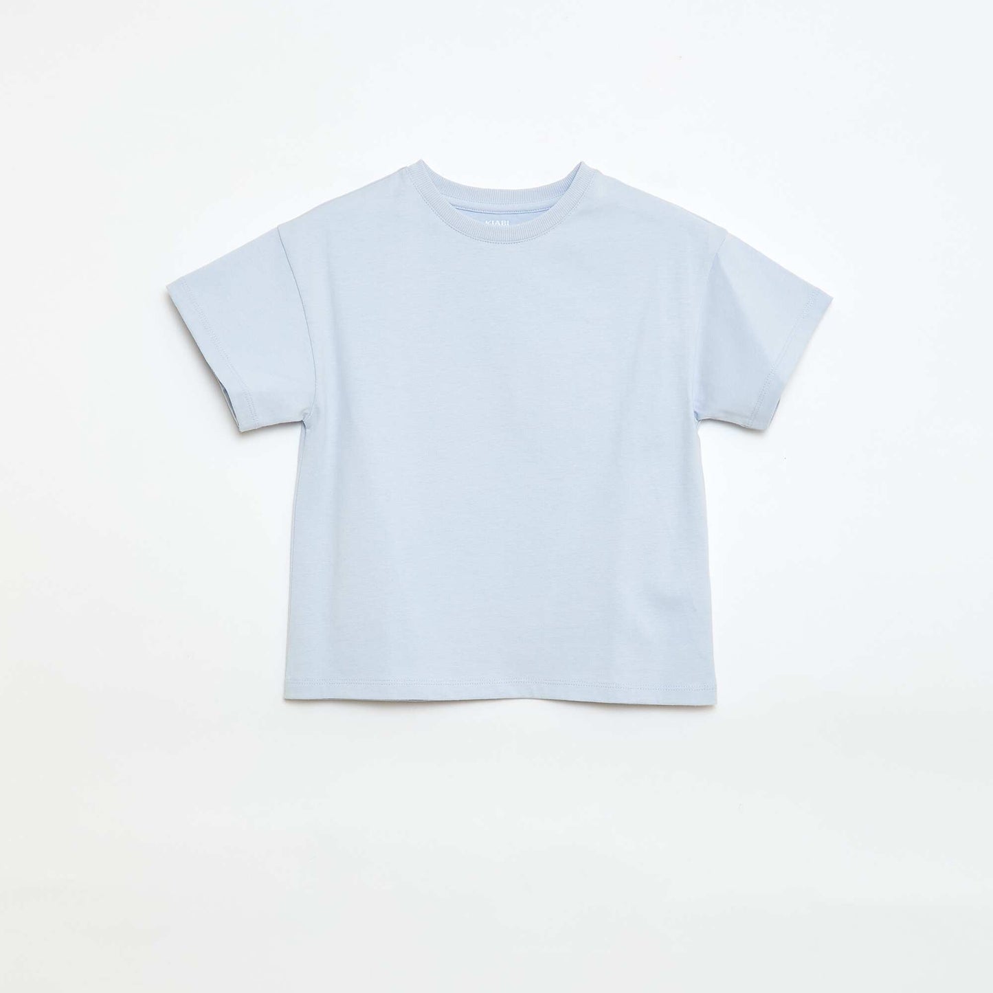 Short-sleeved jersey knit T-shirt BLUE