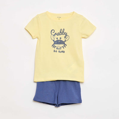 T-shirt & Shorts Pyjama Set - 2 pieces YELLOW