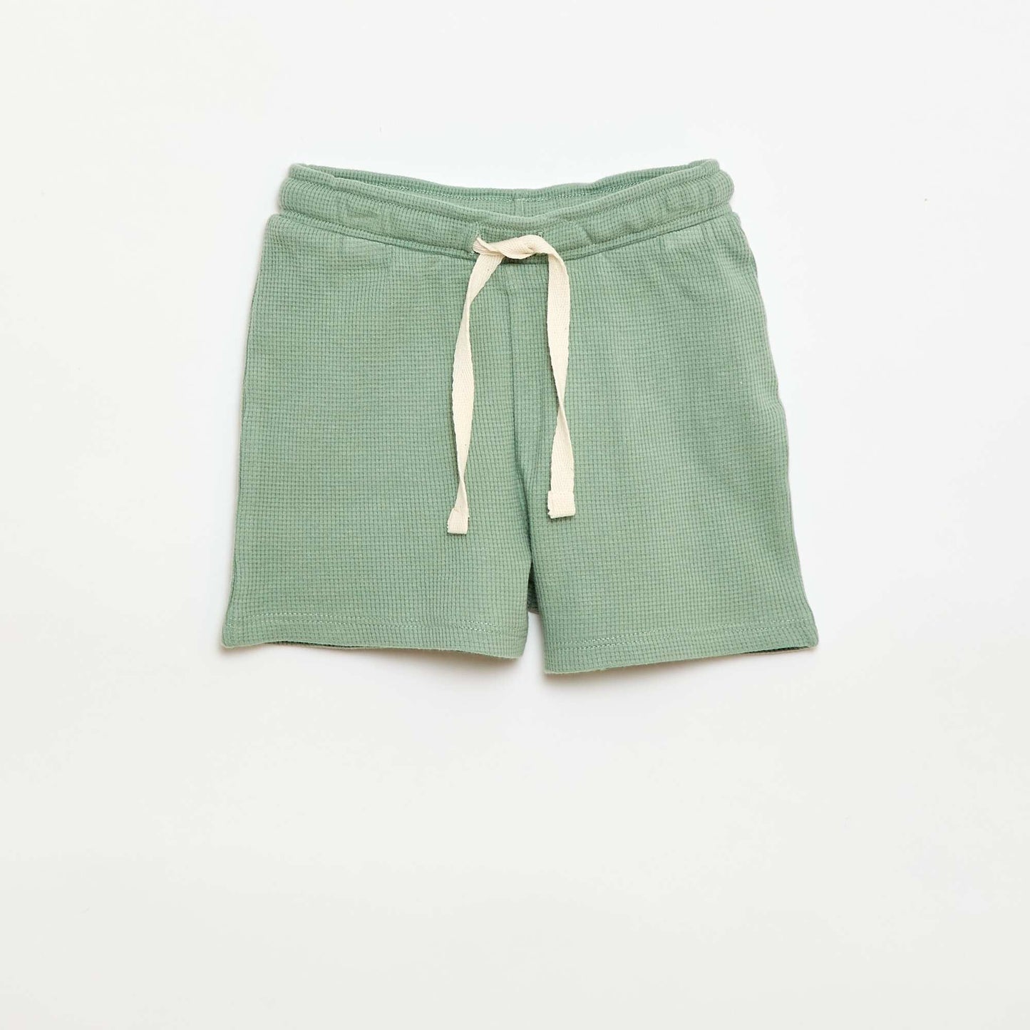 Ribbed Knit 2-Piece Short Pajama Set GREEN