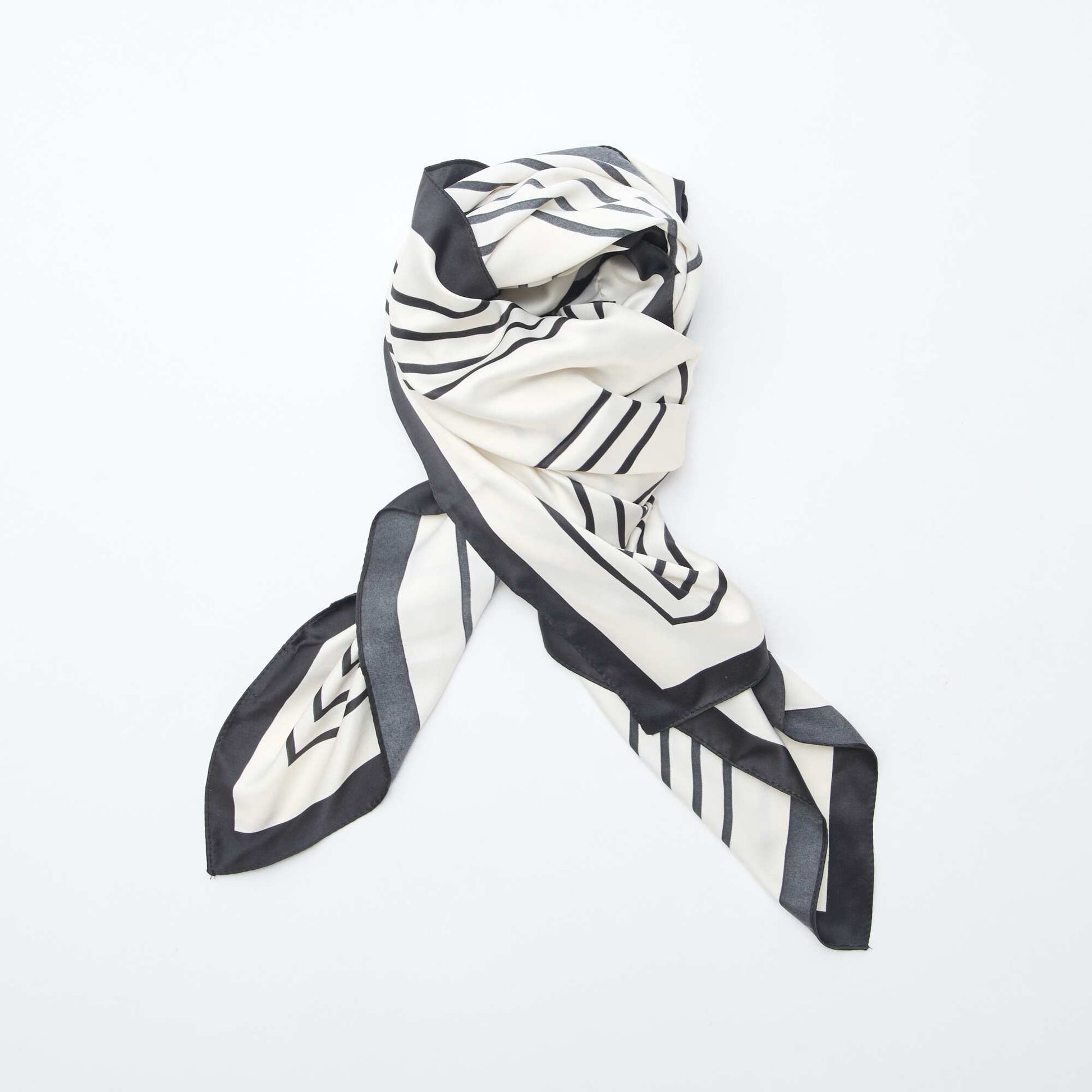 Printed Satin Scarf WHITE