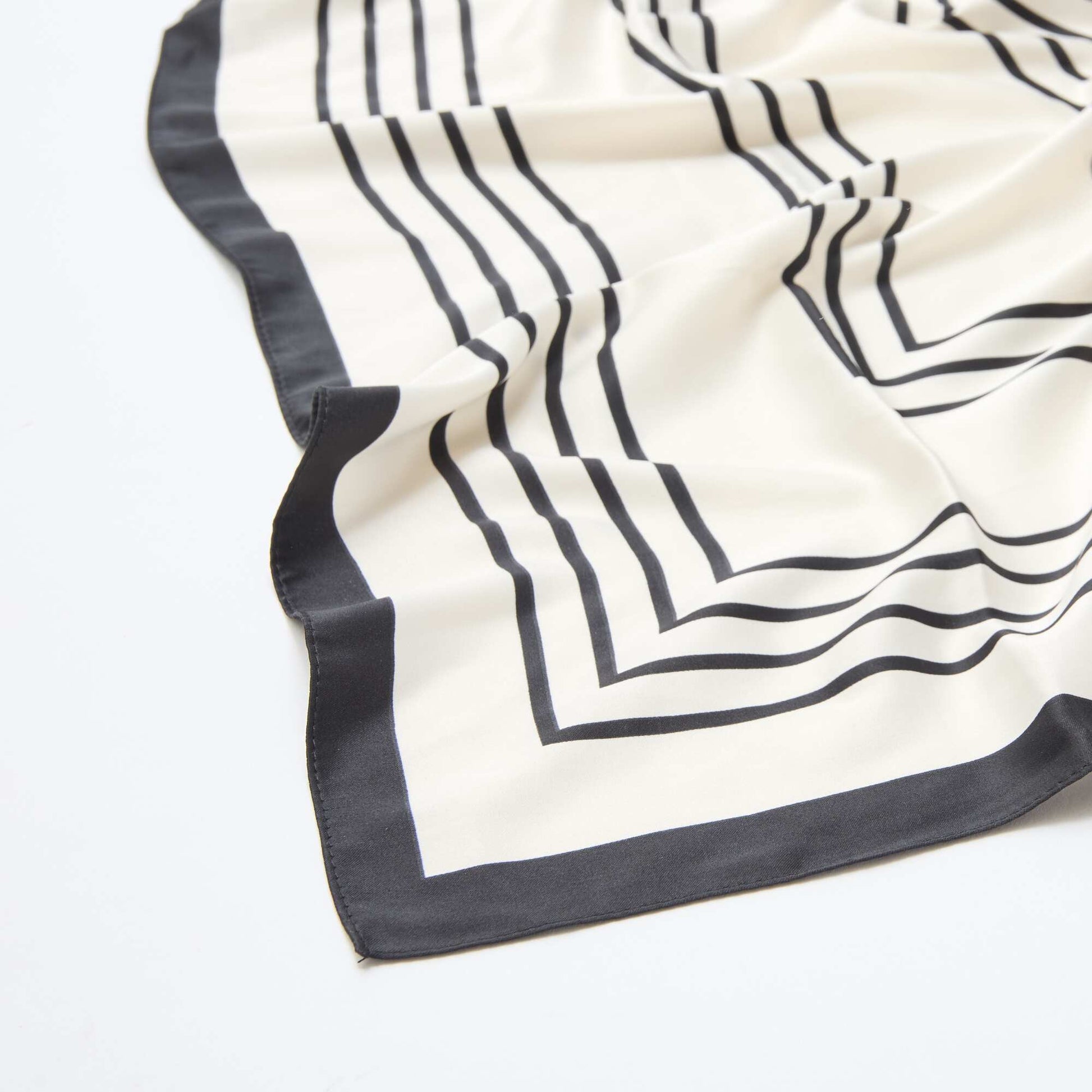 Printed Satin Scarf WHITE