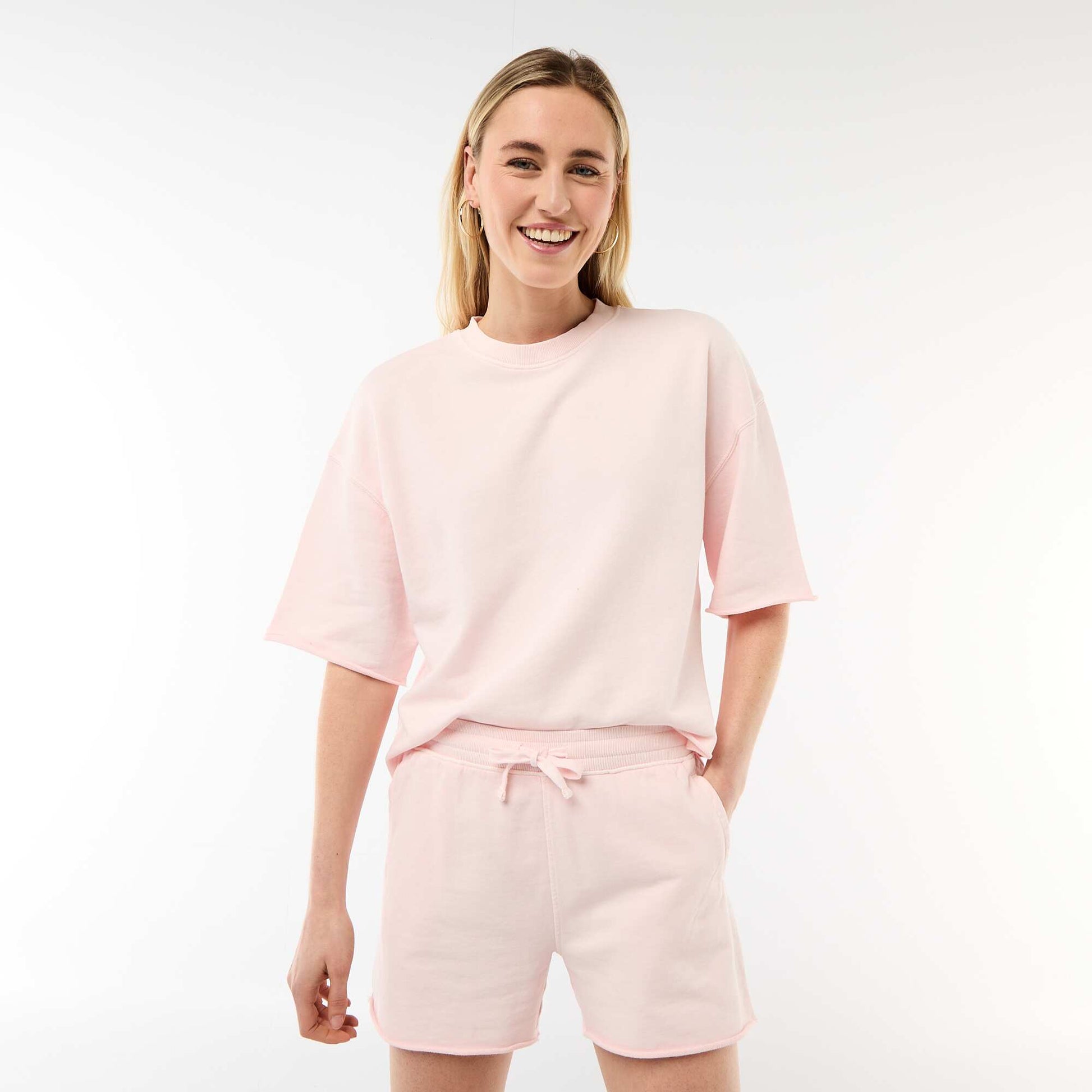 3/4 Sleeve French Terry T-shirt PINK