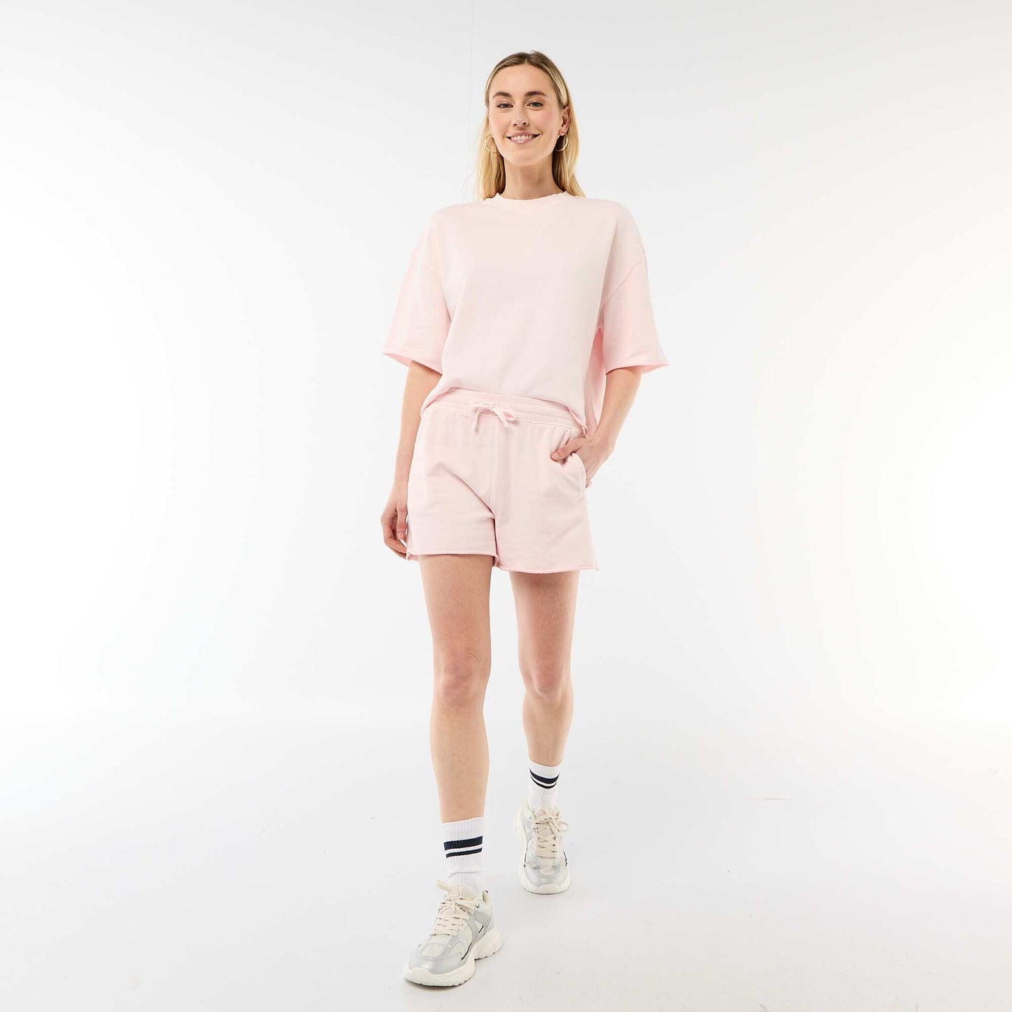 3/4 Sleeve French Terry T-shirt PINK