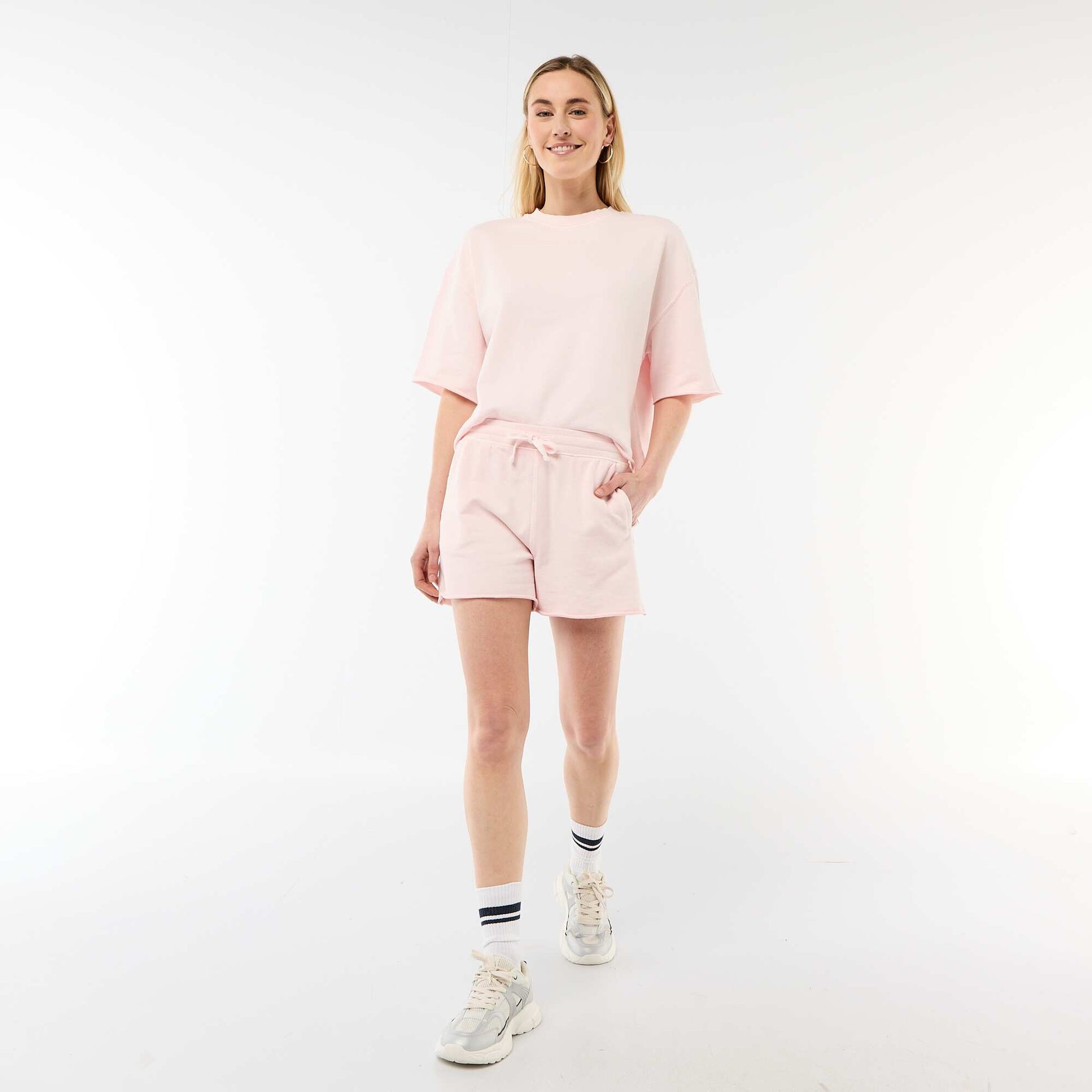 3/4 Sleeve French Terry T-shirt PINK