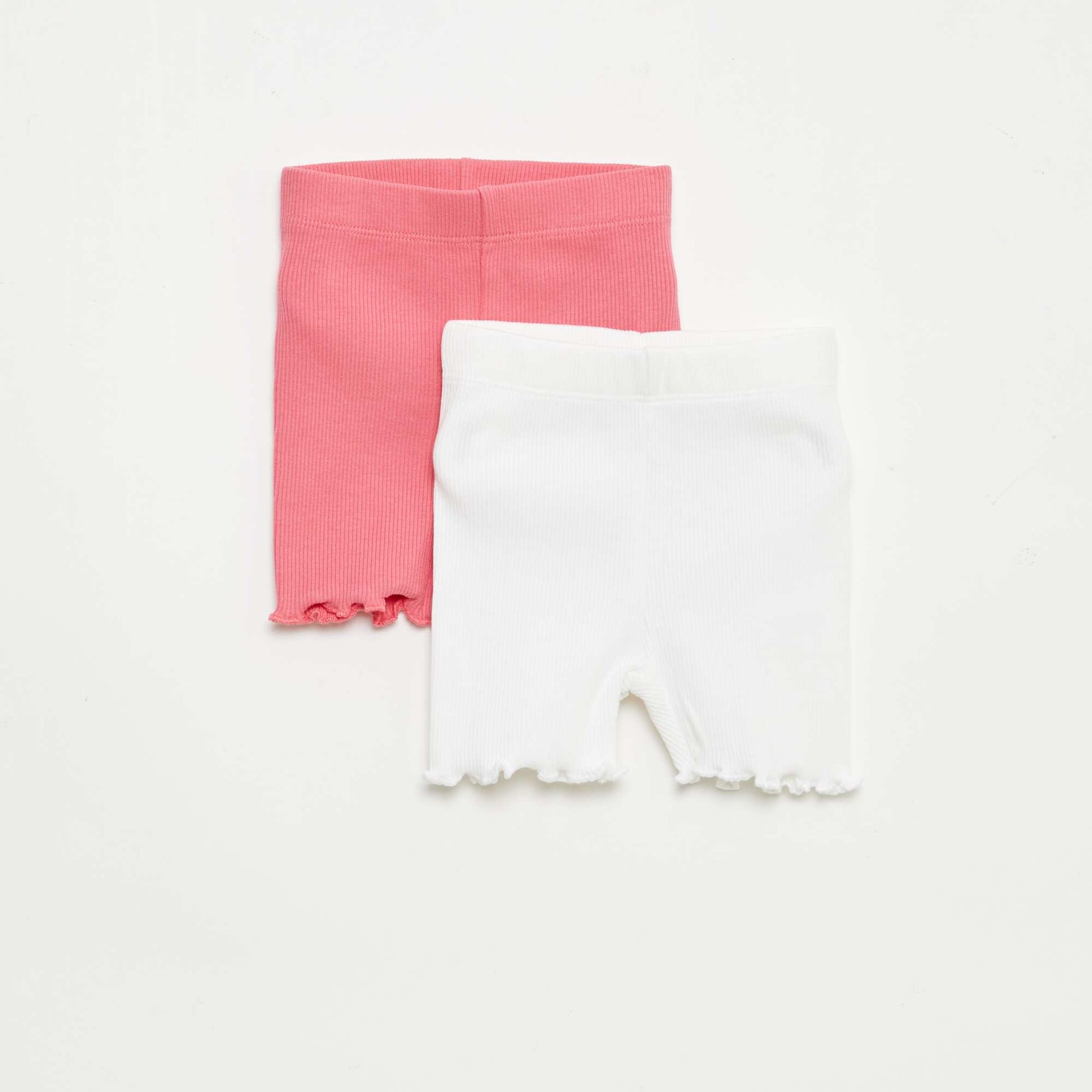 Ribbed Leggings Set - 2 Pack WHITE
