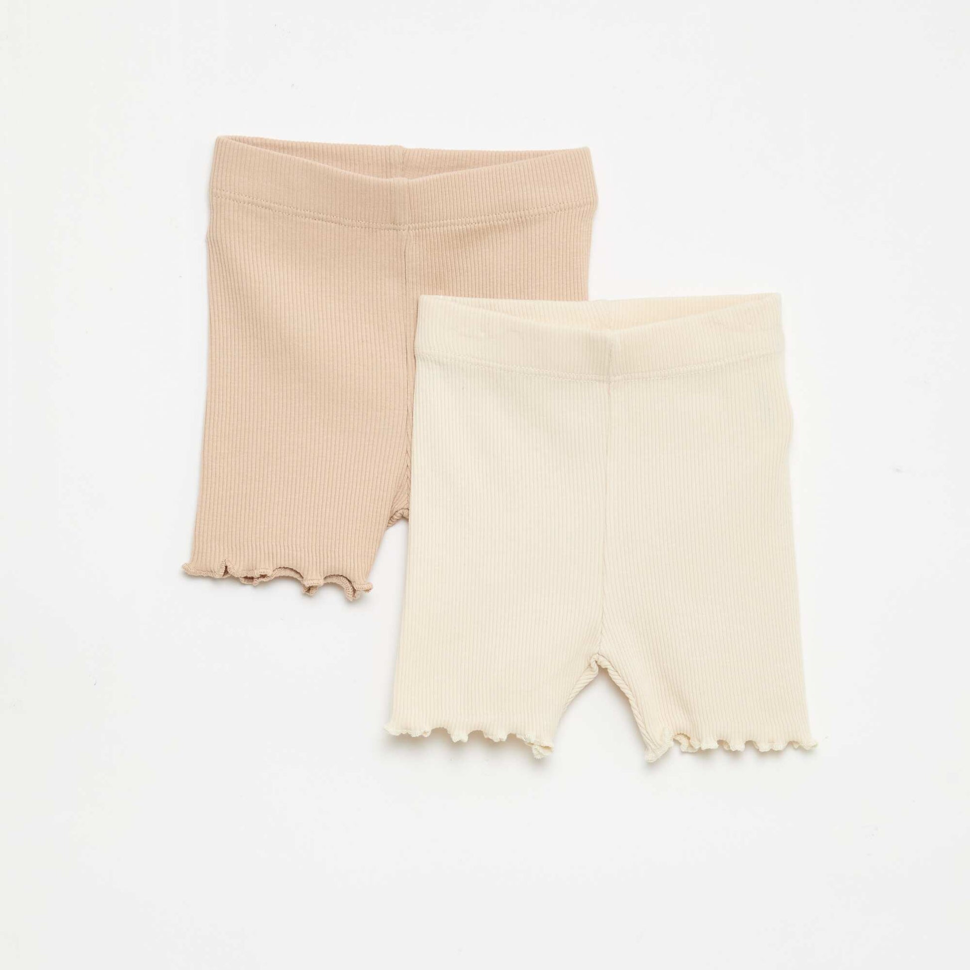 Ribbed Leggings Set - 2 Pack BEIGE