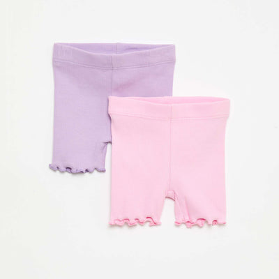 Ribbed Leggings Set - 2 Pack PURPLE
