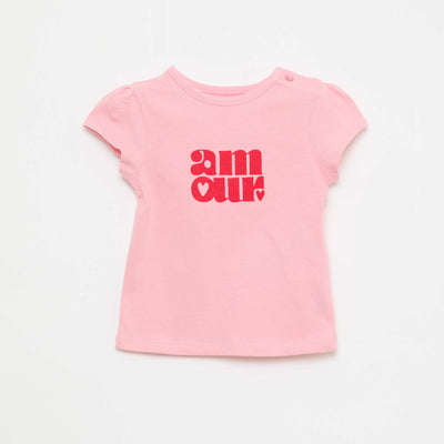 Short-sleeved jersey T-shirt PINK