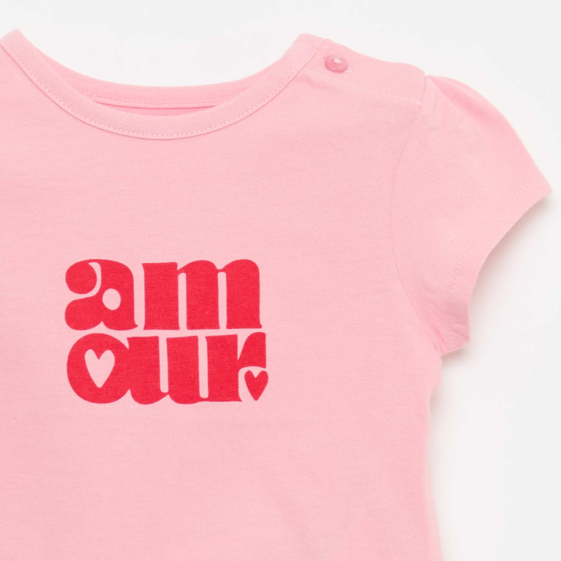 Short-sleeved jersey T-shirt PINK
