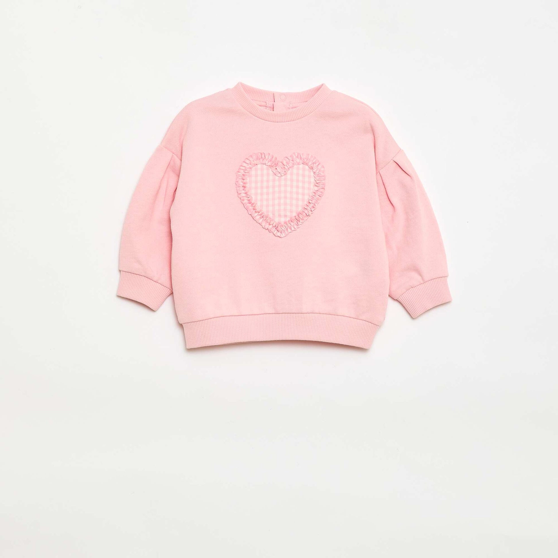 Lightweight French Terry Crew Neck Sweatshirt with Print PINK