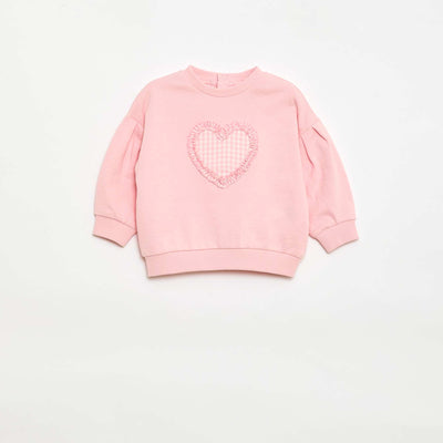 Lightweight French Terry Crew Neck Sweatshirt with Print PINK