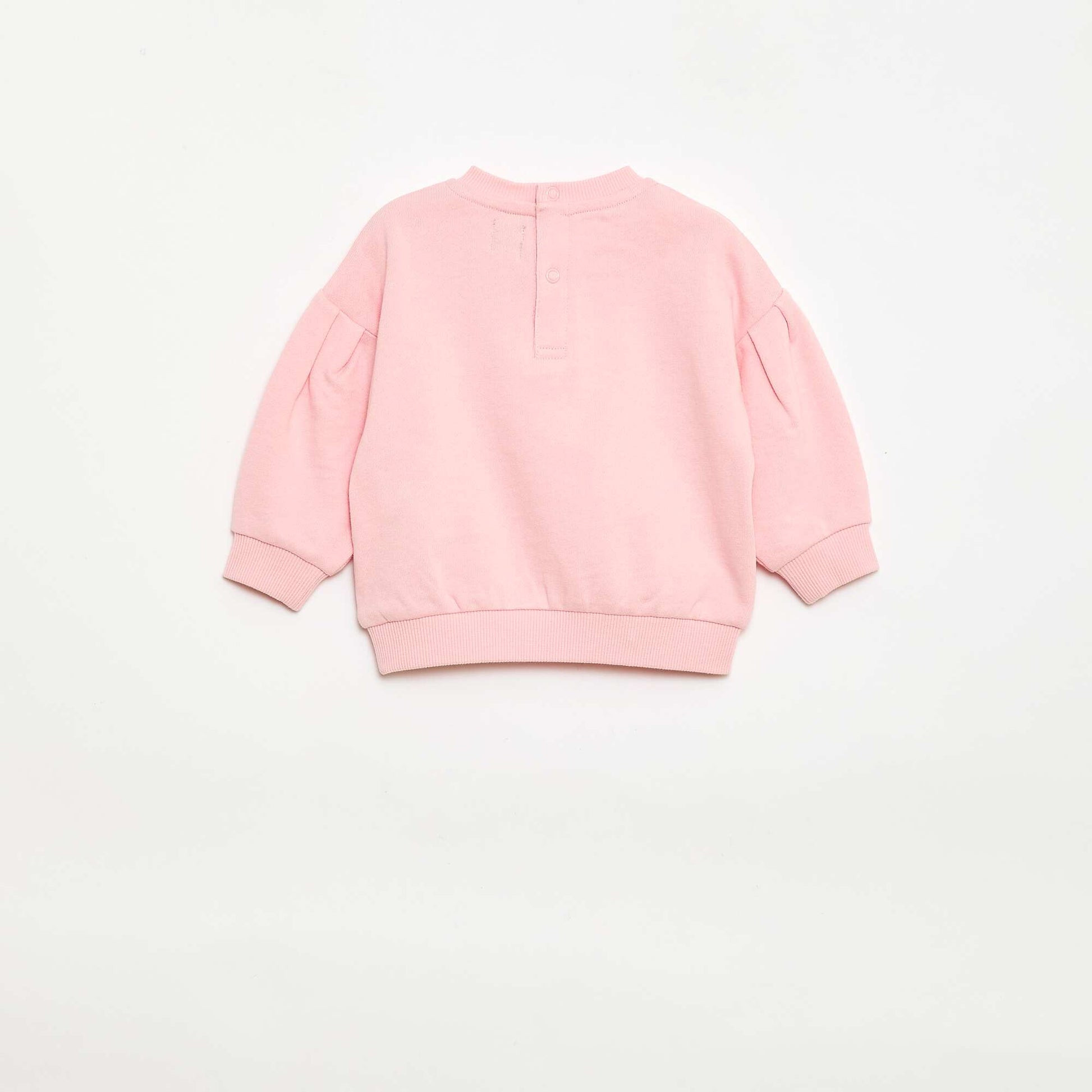 Lightweight French Terry Crew Neck Sweatshirt with Print PINK