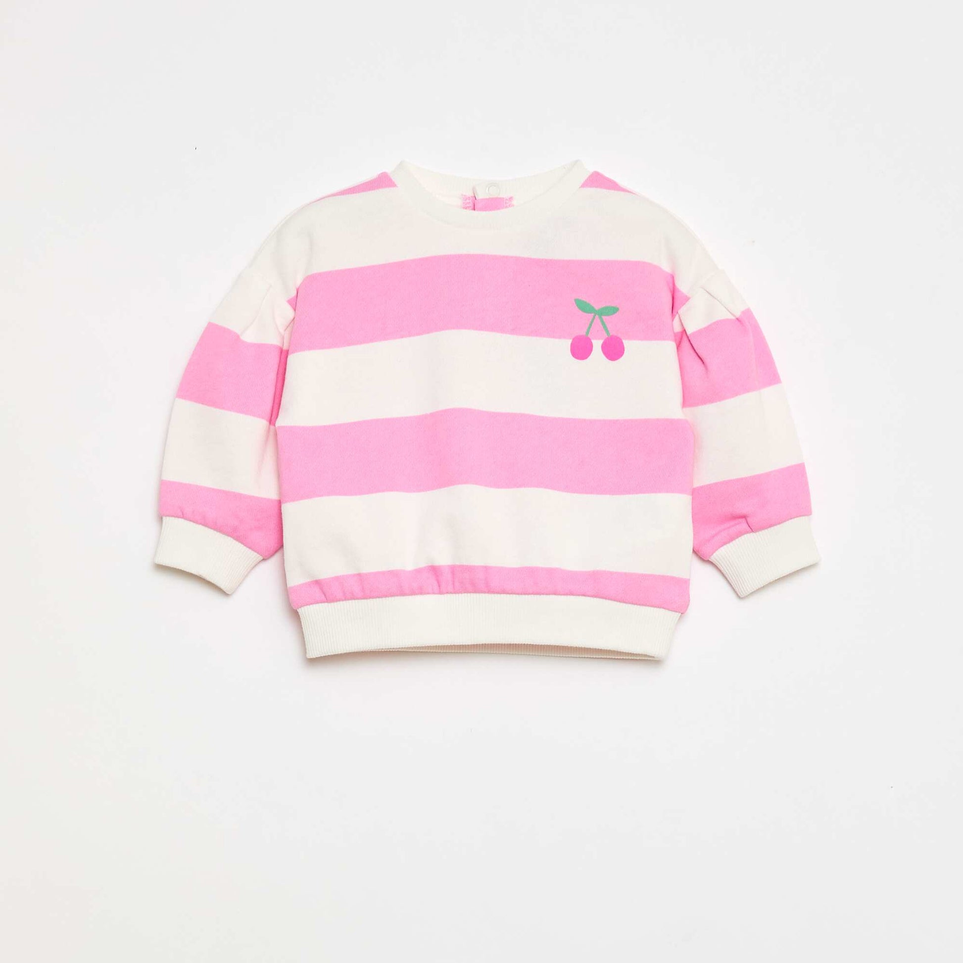 Lightweight French Terry Crew Neck Sweatshirt with Print PINK