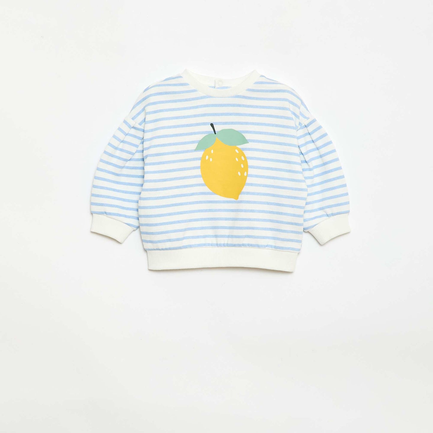 Lightweight French Terry Crew Neck Sweatshirt with Print WHITE