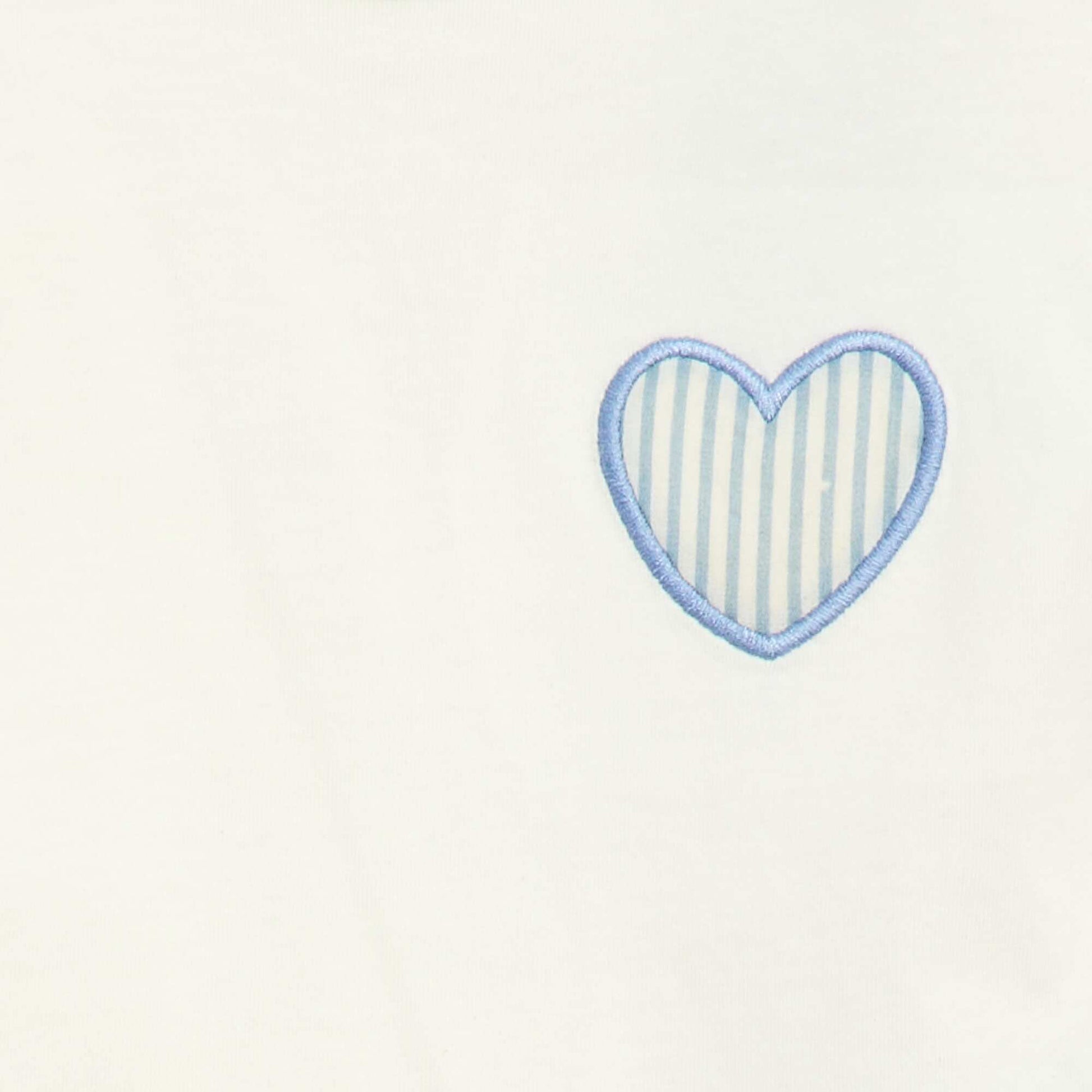 Cotton jersey T-shirt with heart patch WHITE