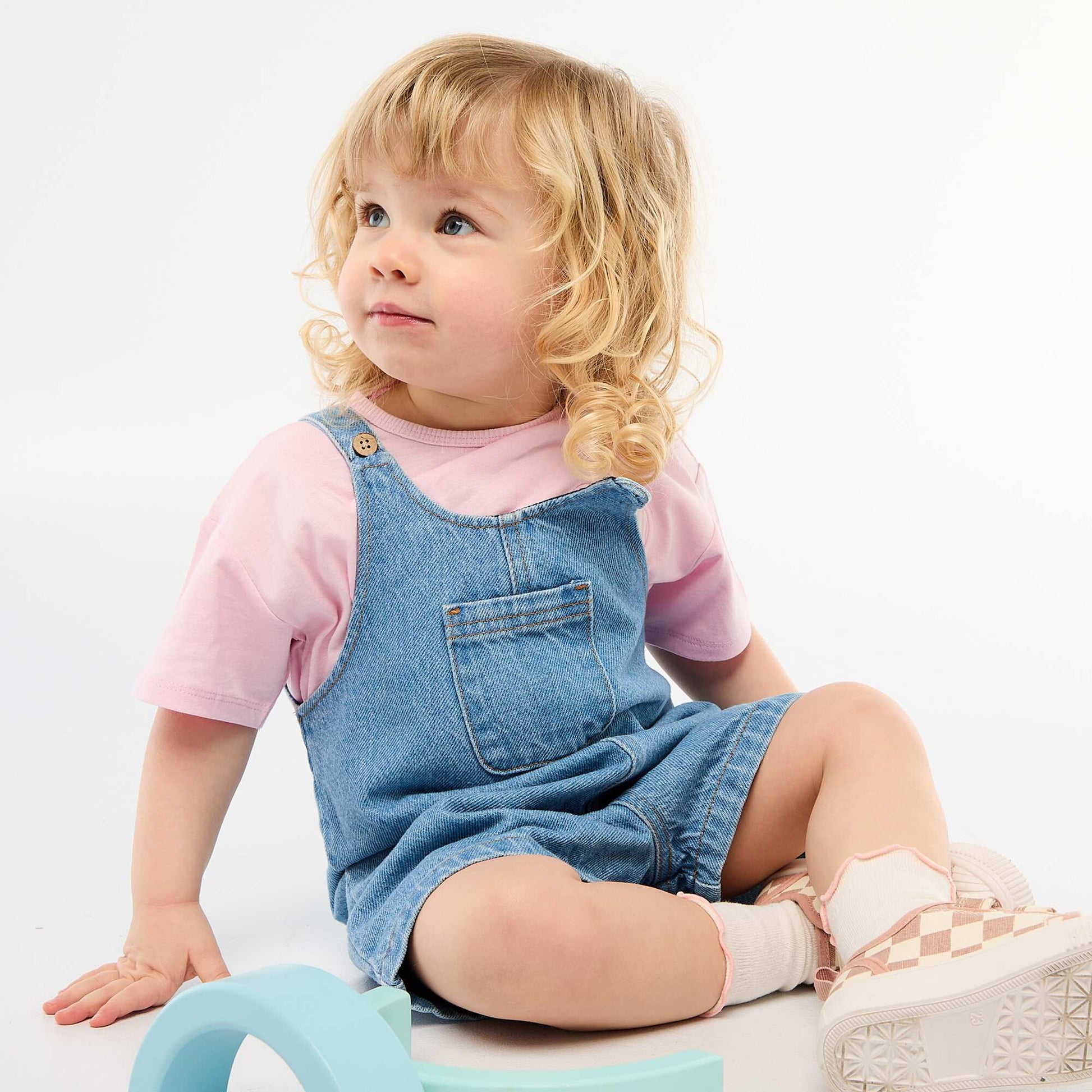 Cotton jersey T-shirt with heart patch PINK