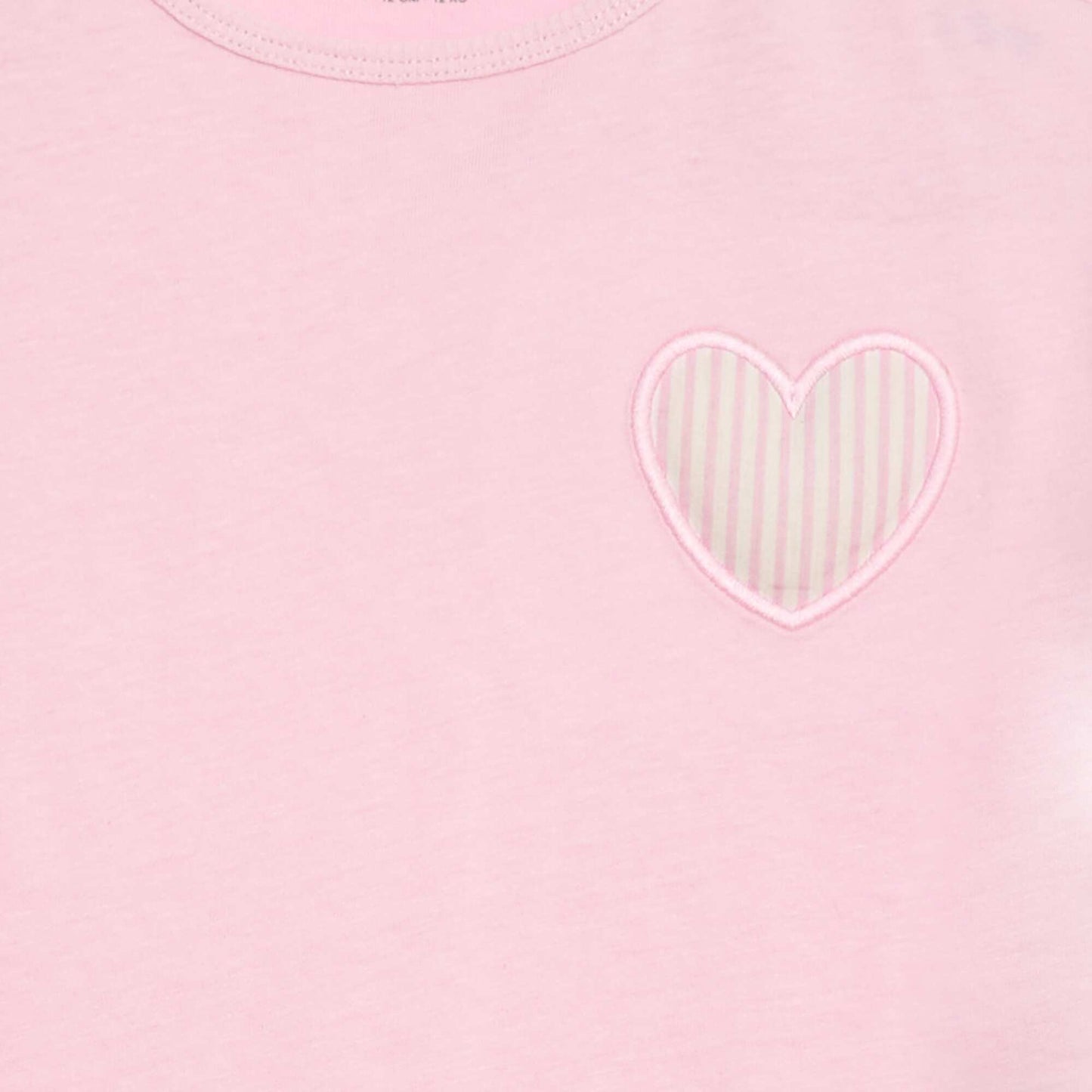Cotton jersey T-shirt with heart patch PINK