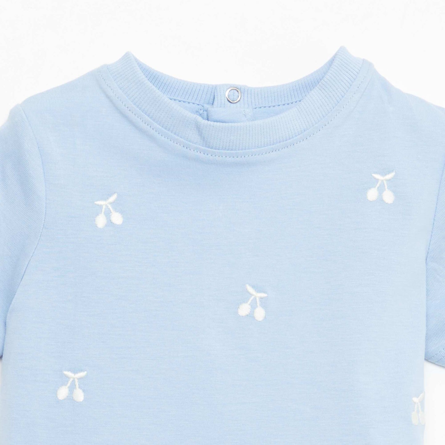 Short-Sleeved T-Shirt with Embroidery BLUE