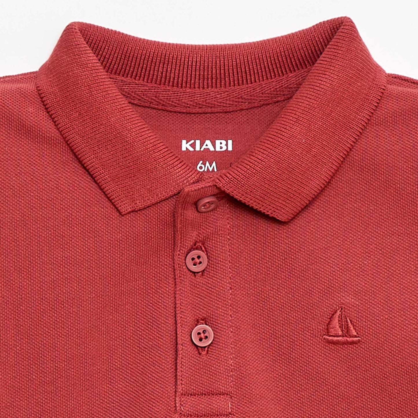 Short-Sleeved Piqué Cotton Polo Shirt BROWN