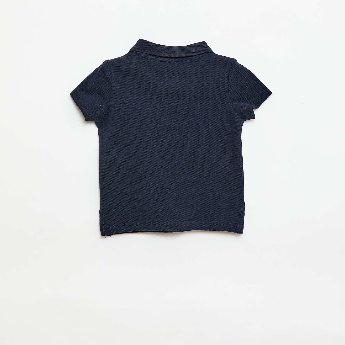 Short-Sleeved Piqué Cotton Polo Shirt BLUE