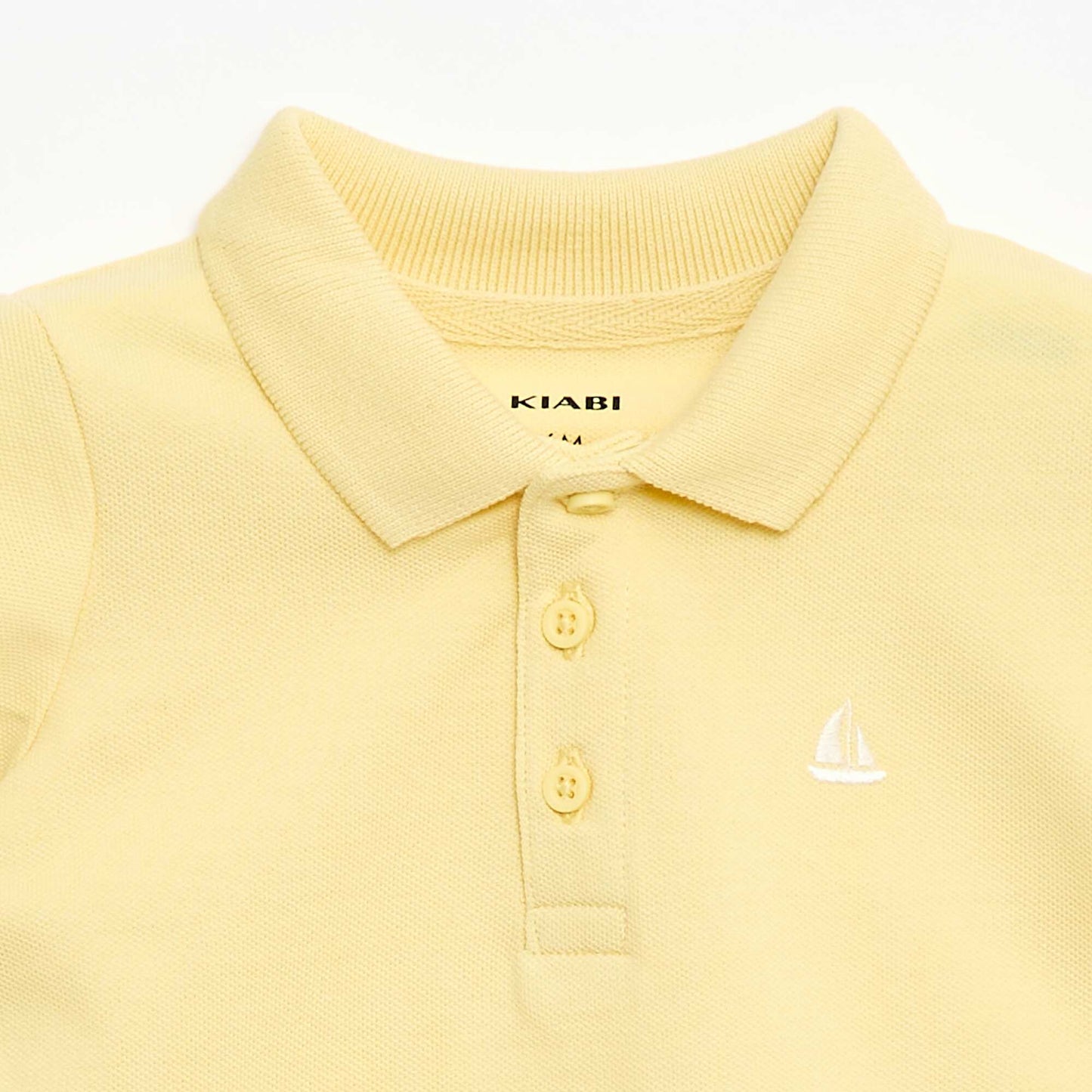 Short-Sleeved Piqué Cotton Polo Shirt YELLOW