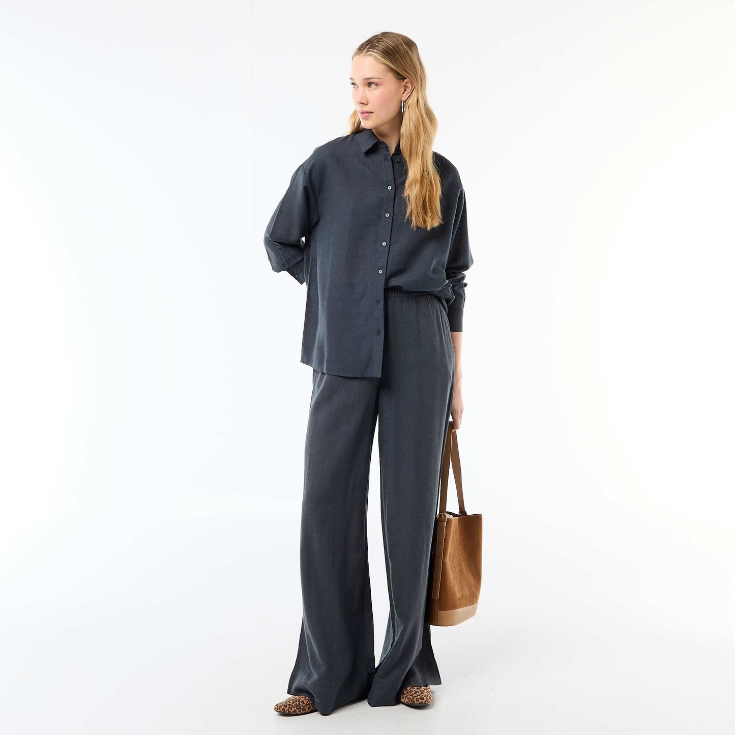 Linen Blend Shirt BLUE