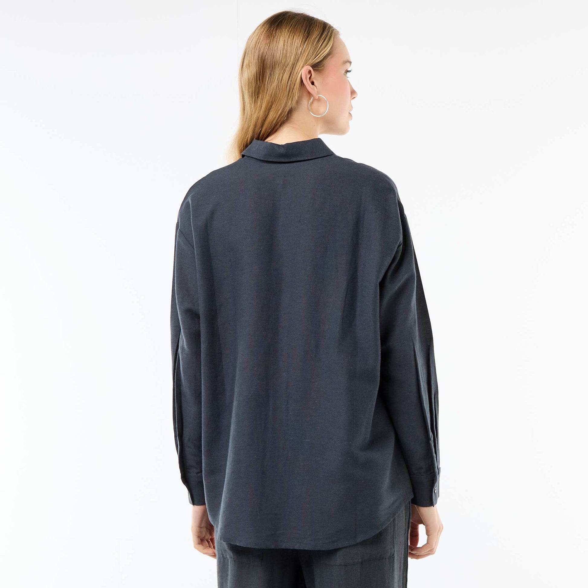 Linen Blend Shirt BLUE