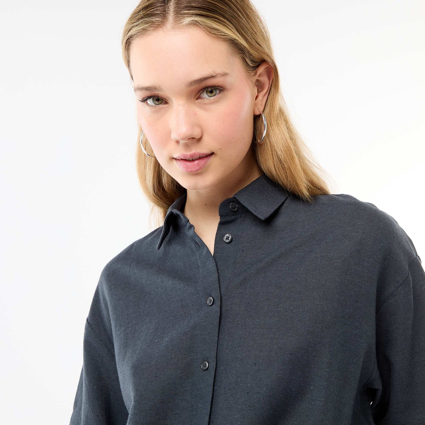 Linen Blend Shirt BLUE