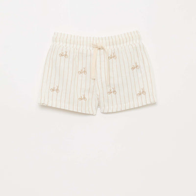 Striped Linen-Blend Shorts BEIGE