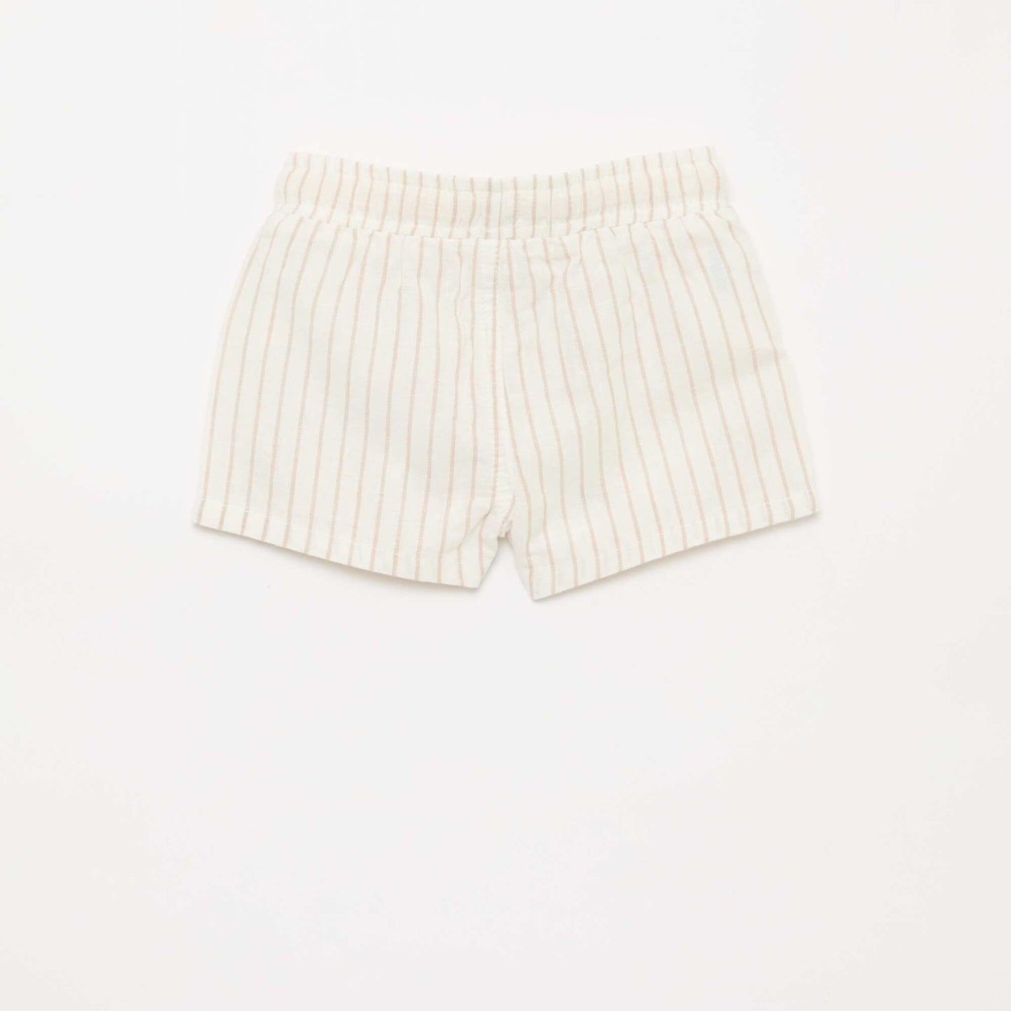 Striped Linen-Blend Shorts BEIGE