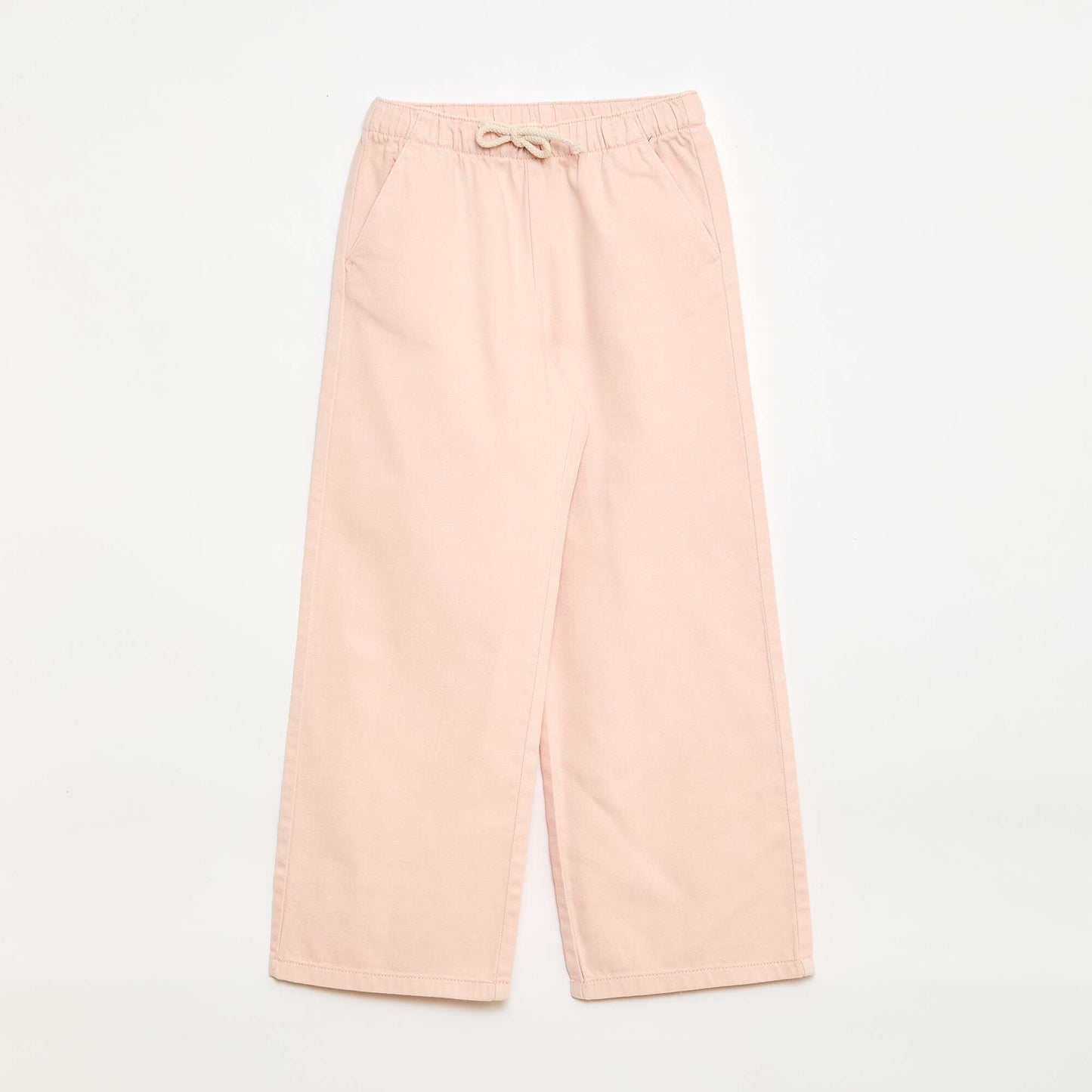 Twill Trousers with Drawstring Waist PINK