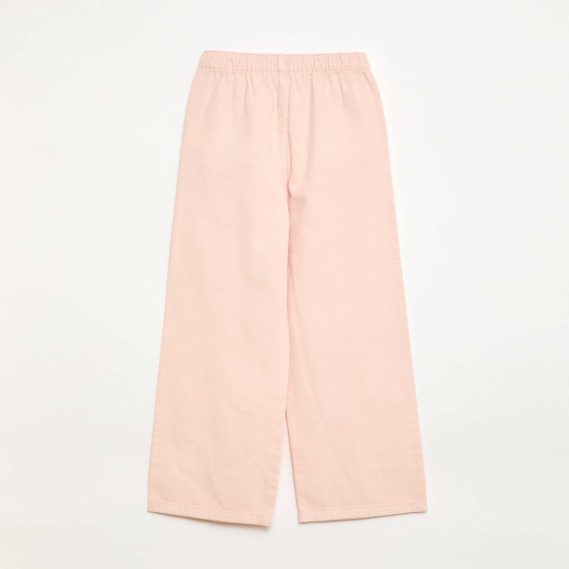 Twill Trousers with Drawstring Waist PINK