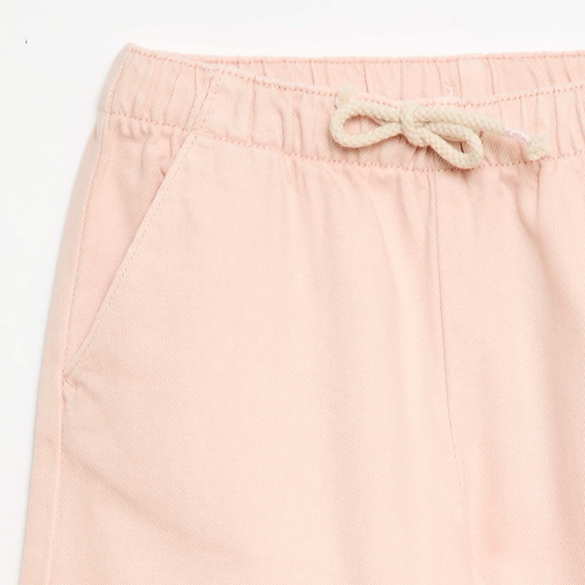 Twill Trousers with Drawstring Waist PINK