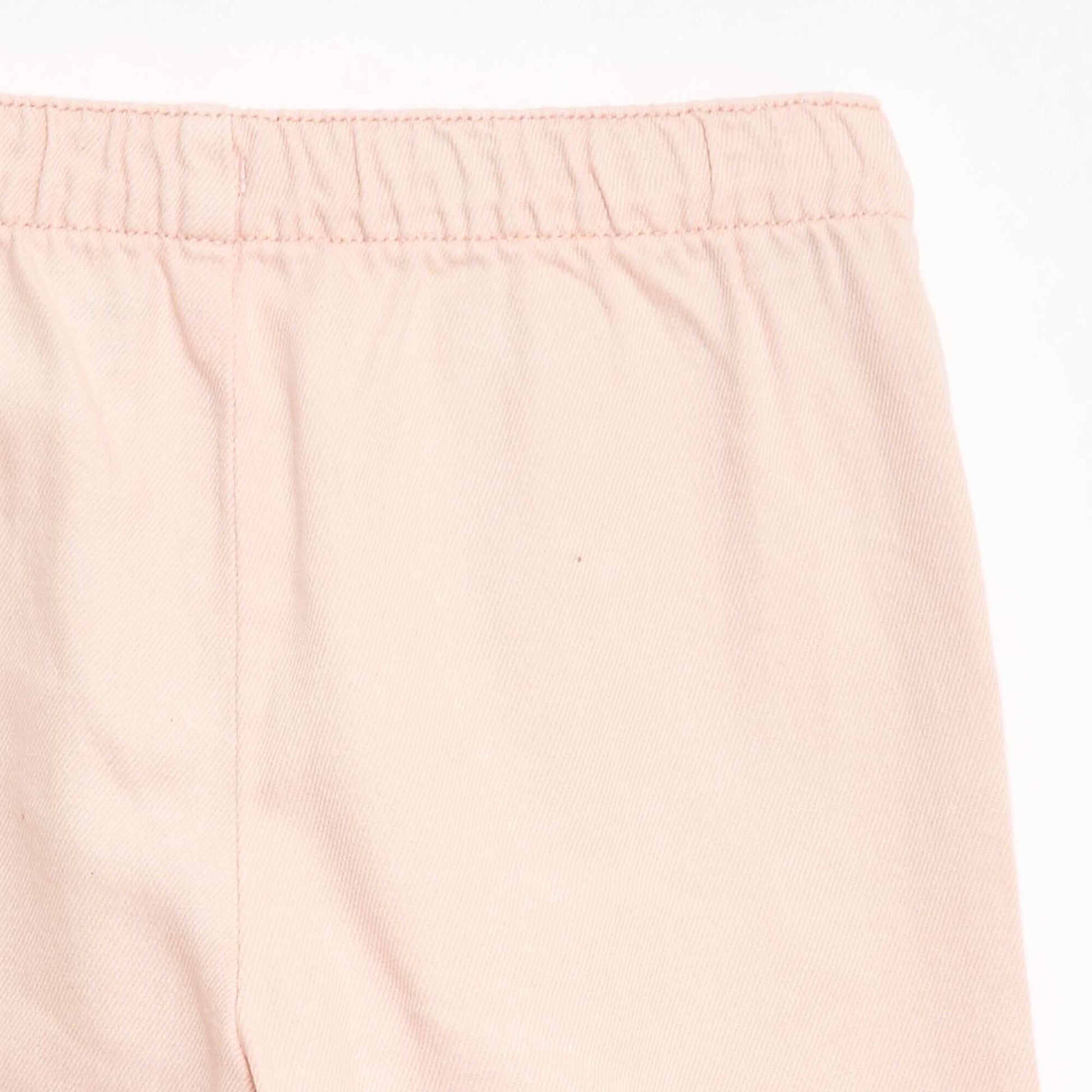 Twill Trousers with Drawstring Waist PINK
